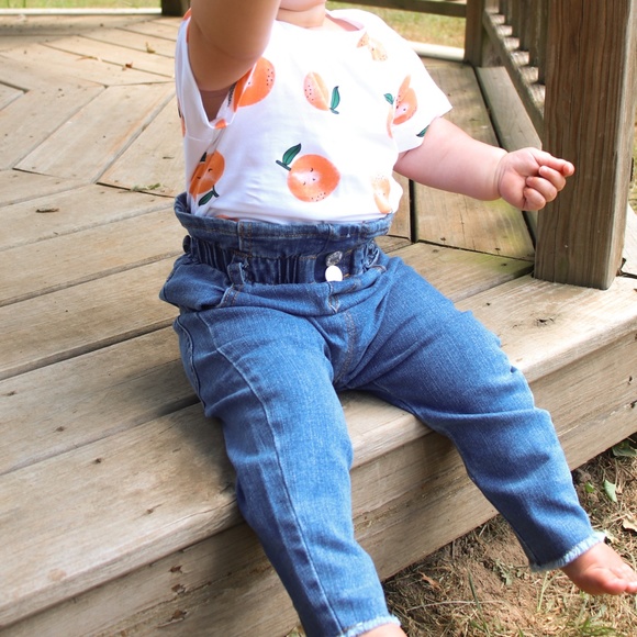 Orange Print Short Sleeve Graphic Bodysuit T-Shirt - Picture 5 of 9